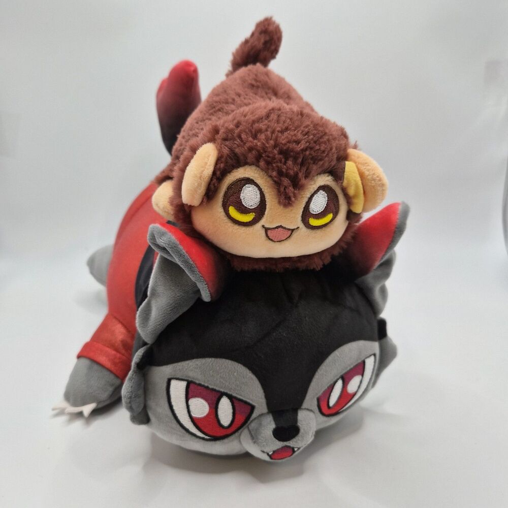 RARE Lot Of 2 Aphmau MeeMeows Wolf Monkey Stuffed Cat 11" 6” Limited Edition